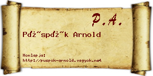 Püspök Arnold névjegykártya