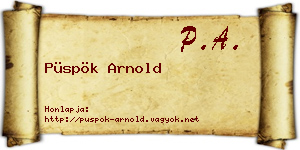 Püspök Arnold névjegykártya